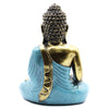 Hand-Painted Large Style Buddha Statue22 x 14cm - Antique Gold w Teal or Red