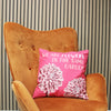 Set Of 3 x 'We Are Flowers In The Same Garden' Cushion Covers - Pink/Natural/Green