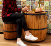 Natural or Whitewashed Wooden Beer Barrel Table or Stool with Internal Storage