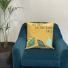 Set of 3 x We are Leaves on the Same Tree Cushion Covers - Yellow, Blue and Natural