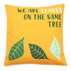 Set of 3 x We are Leaves on the Same Tree Cushion Covers - Yellow, Blue and Natural