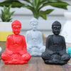 Set of 6 Multi-Coloured Mini Meditating Buddha Statues