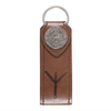 Viking Rune Symbols Compass on Faux Leather Keyring