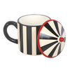 Black Striped Circus Tent Mug with Lid