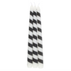 Set of 3 Black & White Candy Cane Taper Candles