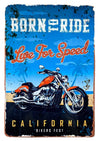 Born To Ride Biker Vintage Retro Metal Wall Sign