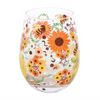 Summer Blossom Bee Print Stemless Glass