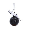 Stormtrooper character on a disco ball with a strap, white background