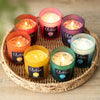 7 Chakra Candle Pots with Crystal Chips
