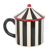 Black Striped Circus Tent Mug with Lid