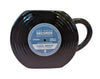 Black mug designed like a vinyl record with 'One Sugar Records' label 