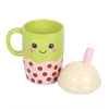 Kawaii Bubble Tea Colourful Lidded Ceramic Mug