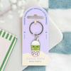 Kawaii Bubble Tea Keyring with Rainbow Pearls