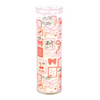 With Love Postage Stamp Print Sparkling Rose Tube Candle