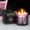 Black Pillar Candles with Pink Vampire Tears