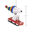Snoopy On Sled Hanging Ornament