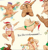 "It's Christmas" Chubby Dancing Men Funny Christmas Card