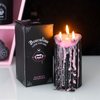 Black Pillar Candles with Pink Vampire Tears