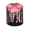 Black Pillar Candles with Pink Vampire Tears