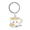 Happy Kawaii Coffee Latte Enamel Keyring