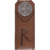 Viking Rune Symbols Compass on Faux Leather Keyring