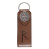 Viking Rune Symbols Compass on Faux Leather Keyring