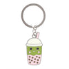 Kawaii Bubble Tea Keyring with Rainbow Pearls