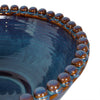 Large Blue Mediterranean Reactive Glaze Ceramic Bowl