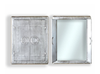 Large Industrial Iron Wall Mirror with Shutter Doors 71 cm