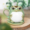 Cute Frog Shaped Mug on Lily Pad Coaster