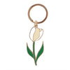 Tulip Shape Keyring with Positive Message in Pink, Yellow or White