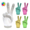 Color-changing rainbow hand-shaped candles in various colors on a white background
