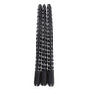 Dark Romance Black Twist Taper Candles Set of 3