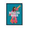 'Dancing Queen'Turquoise & Pink ABBA Print A4