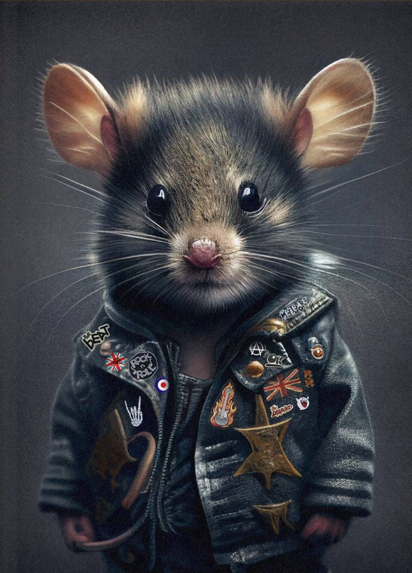 Mouse Punk Kids Animal Portrait Print– Clumzy