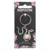 Silver Snake Keyring with Rose Quartz Crystal