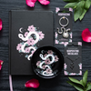 Silver Snake Keyring with Rose Quartz Crystal