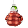 Peanuts Snoopy In Red Puffer Jacket Large Glass Hanging Ornament