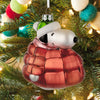 Peanuts Snoopy In Red Puffer Jacket Large Glass Hanging Ornament