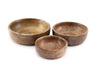 Set of 3 Round Wooden Serving Bowls