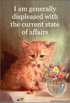'I am generally displeased with the current . . ' Sarcastic Kitten Magnet