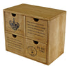 Rustic Wooden 4 Drawer Storage Unit With French Printing